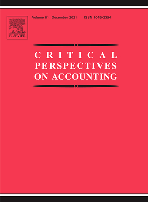 okładka czasopisma: Critical Perspectives On Accounting